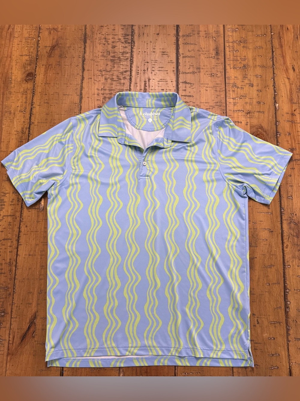 Chubbies Wavy Daze Printed Performance Polo- L